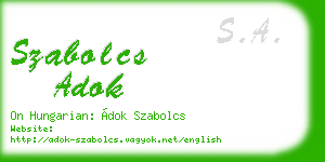 szabolcs adok business card